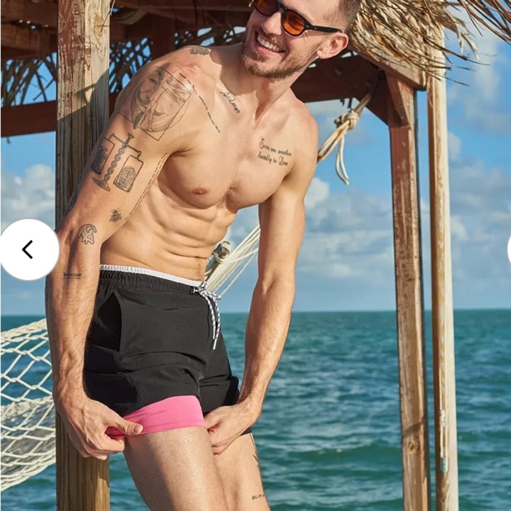 Chubbies Black and Pink Board Shorts Swimwear